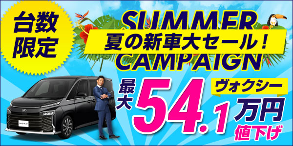 今ならヴォクシーS-Zが最大54.1万円引き！リースナブル夏セール開催中！